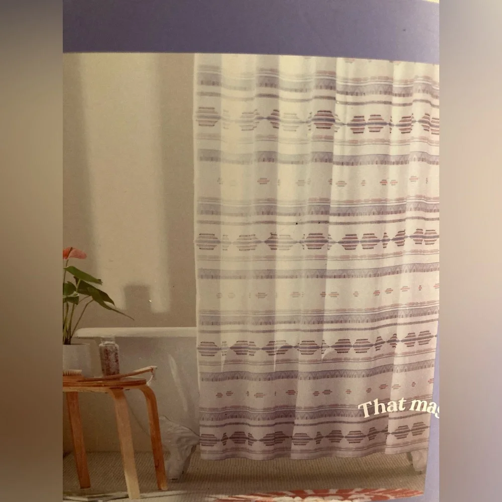 Wild Sage Chloe Clip Shower Curtain & clear shower curtain rings